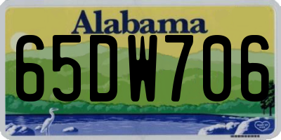 AL license plate 65DW706