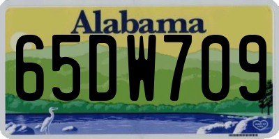 AL license plate 65DW709