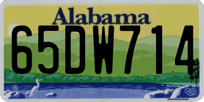 AL license plate 65DW714