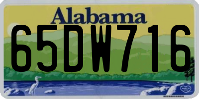 AL license plate 65DW716