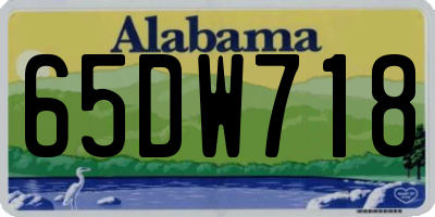 AL license plate 65DW718