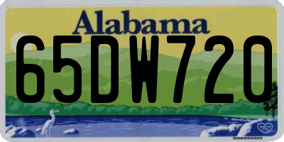AL license plate 65DW720