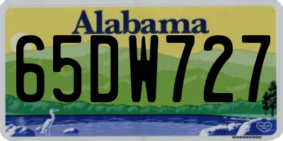 AL license plate 65DW727