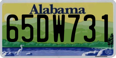 AL license plate 65DW731