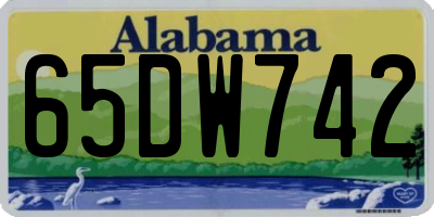 AL license plate 65DW742