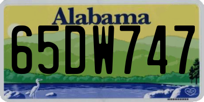 AL license plate 65DW747