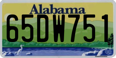 AL license plate 65DW751