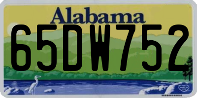 AL license plate 65DW752