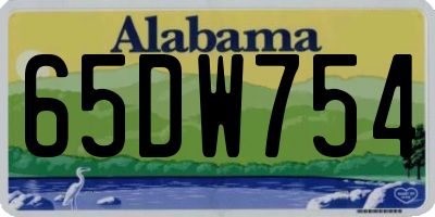 AL license plate 65DW754