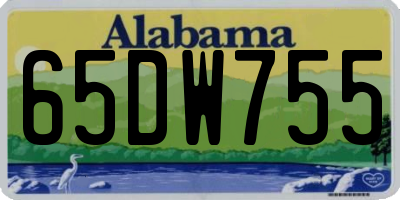 AL license plate 65DW755