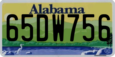 AL license plate 65DW756