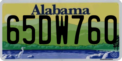 AL license plate 65DW760