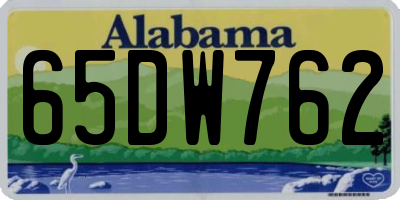 AL license plate 65DW762