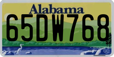 AL license plate 65DW768