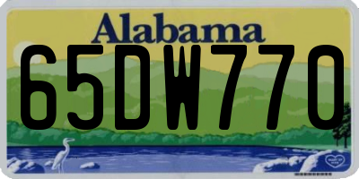 AL license plate 65DW770