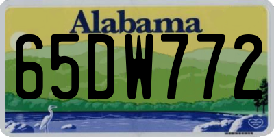 AL license plate 65DW772