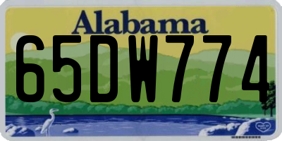AL license plate 65DW774