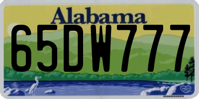AL license plate 65DW777