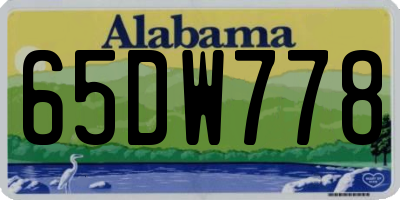 AL license plate 65DW778