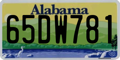 AL license plate 65DW781