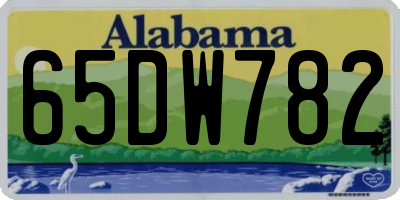AL license plate 65DW782