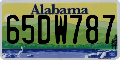 AL license plate 65DW787