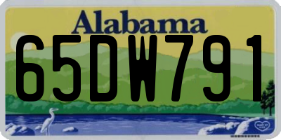 AL license plate 65DW791