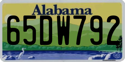 AL license plate 65DW792