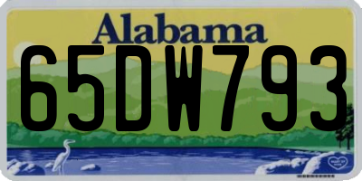 AL license plate 65DW793