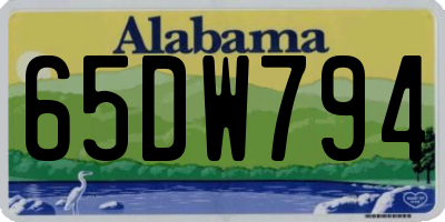 AL license plate 65DW794