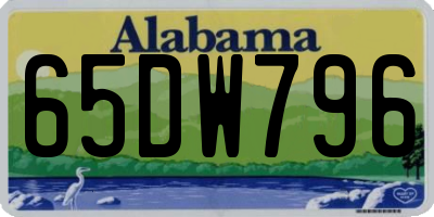 AL license plate 65DW796