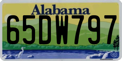 AL license plate 65DW797