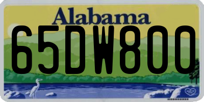 AL license plate 65DW800