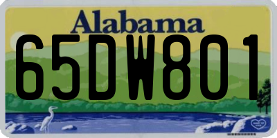 AL license plate 65DW801