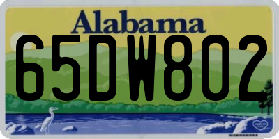 AL license plate 65DW802