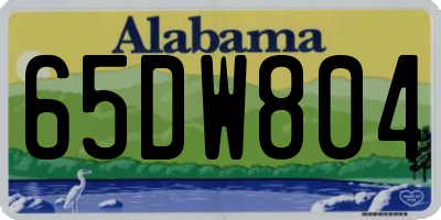 AL license plate 65DW804