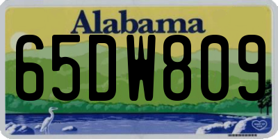 AL license plate 65DW809
