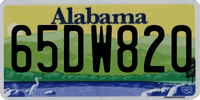 AL license plate 65DW820