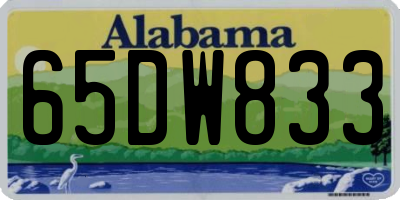 AL license plate 65DW833