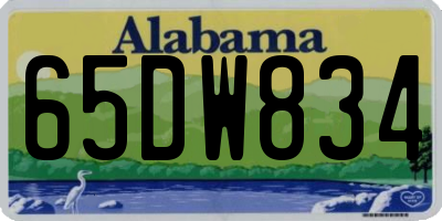 AL license plate 65DW834