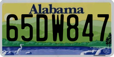 AL license plate 65DW847