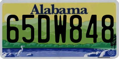 AL license plate 65DW848