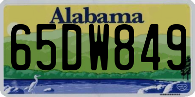 AL license plate 65DW849