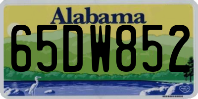 AL license plate 65DW852