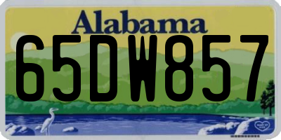 AL license plate 65DW857