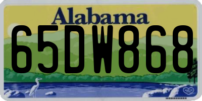 AL license plate 65DW868
