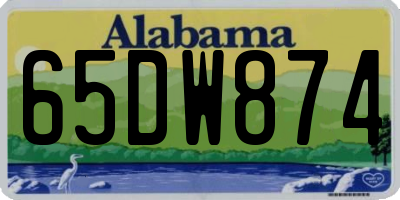 AL license plate 65DW874