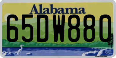 AL license plate 65DW880