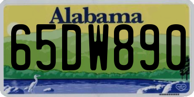 AL license plate 65DW890