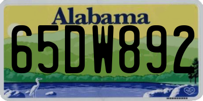 AL license plate 65DW892